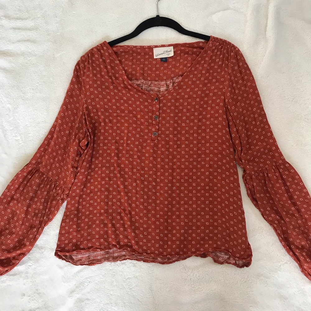 Burnt orange long sleeve top